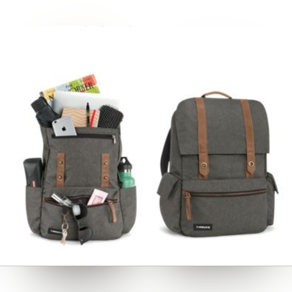 Timbuk2 Gray Backpack with Brown Accents